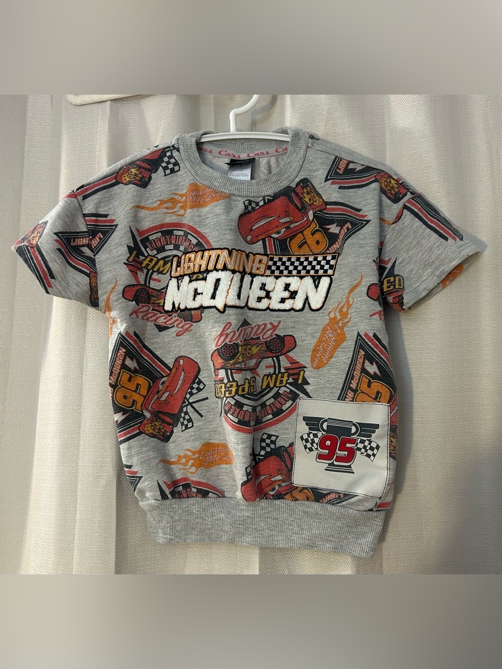 Disney Cars Lightning McQueen grey french terry shirt